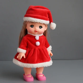 

Suitable for Mellchan doll clothes accessories Christmas dress skirt two-piece girl gift house play toy 25cm baby clothes