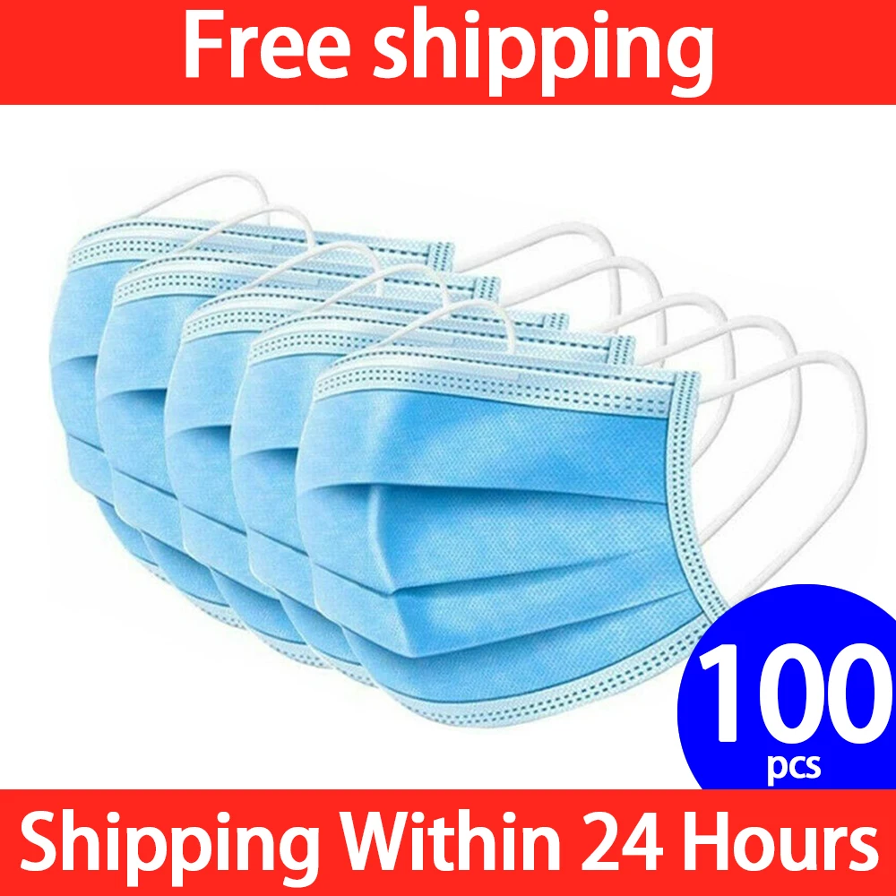 

100 pcs Protective Mask Non-woven Dust Mask Thickened Disposable Mouth Mask