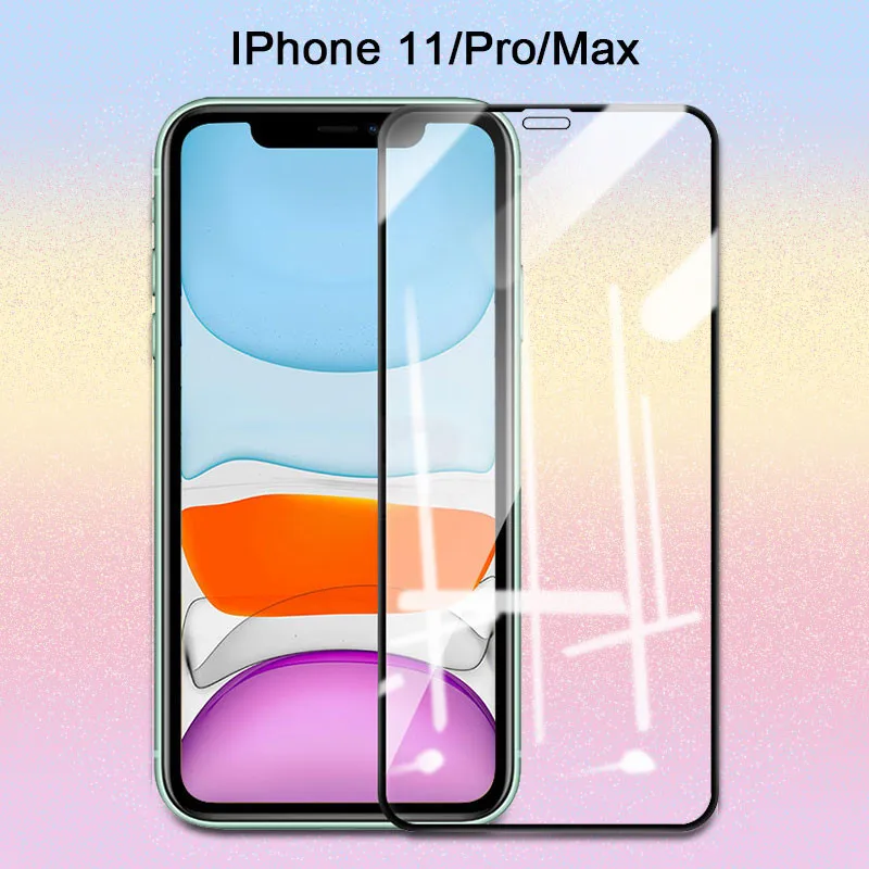 

Protective Tempered Glass For iPhone 11 Pro Max Xs Max Xr X 7 8 6 6S Plus 11 Full Cover Screen Protector Glass on iPhone 11 Pro