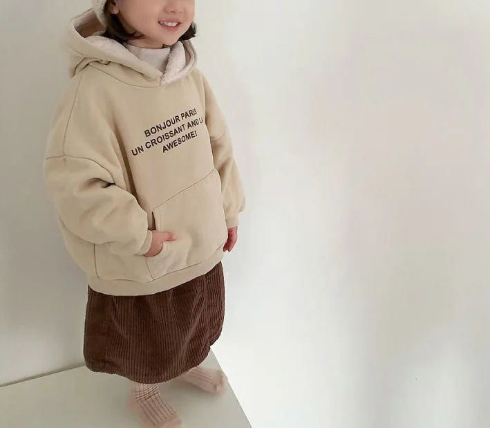 Honey Angle/осенне-зимние детские толстовки для девочек и мальчиков; детские блузки с длинными рукавами и буквенным принтом; топы для младенцев в Корейском стиле; одежда