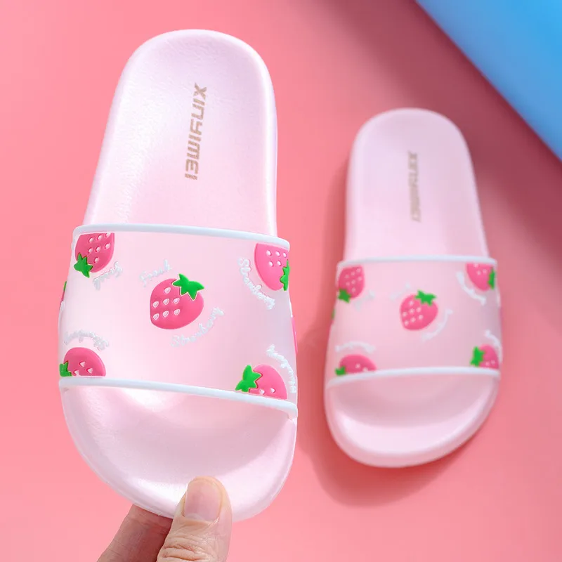Toddler//Little Kid Girls Slide Sandals Kids Summer Beach Pool Bath Slippers Soft Fruit Water Shoes