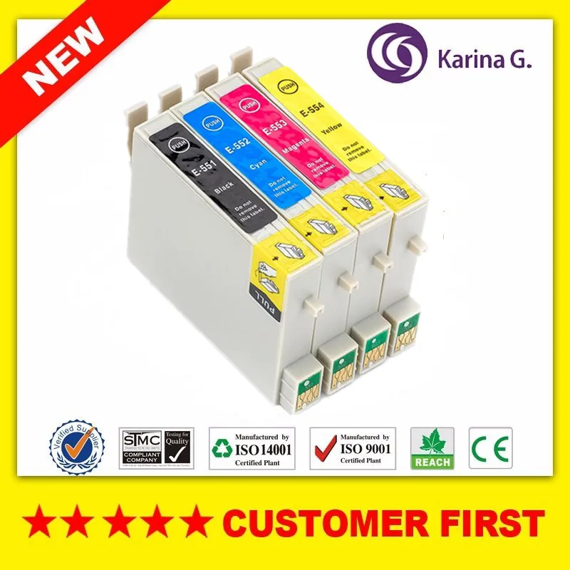 Совместимый картридж для принтера T0551 T0552 T0553 T0554 подходит Epson Stylus Photo RX420 RX425 RX520 R240