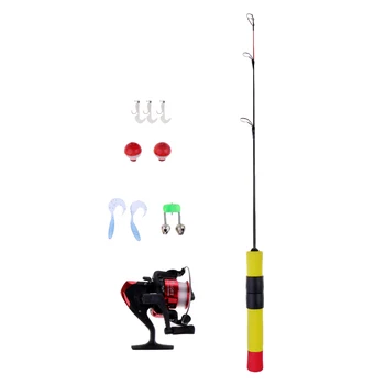

Ice Fishing Rod Kit Fishing Rod and Spinning Reel Combo Floats Soft Lures Bite Alarms