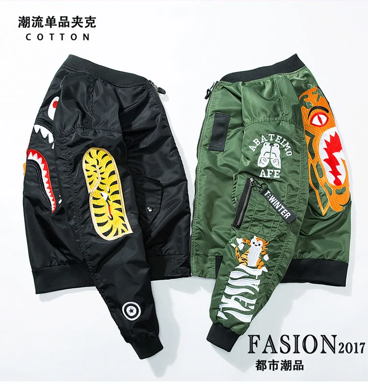 Новая европейская американская Японская уличная Harajuku Мужская Женская куртка-бомбер вышитые женские s мужские куртки и пальто плюс размер