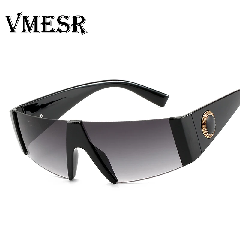 

VMESR Brand Fashion Black One Piece Sunglasses Men Oversize Flat Top Sun Glasses For women Square Gradient Lens Oculos Eyewear