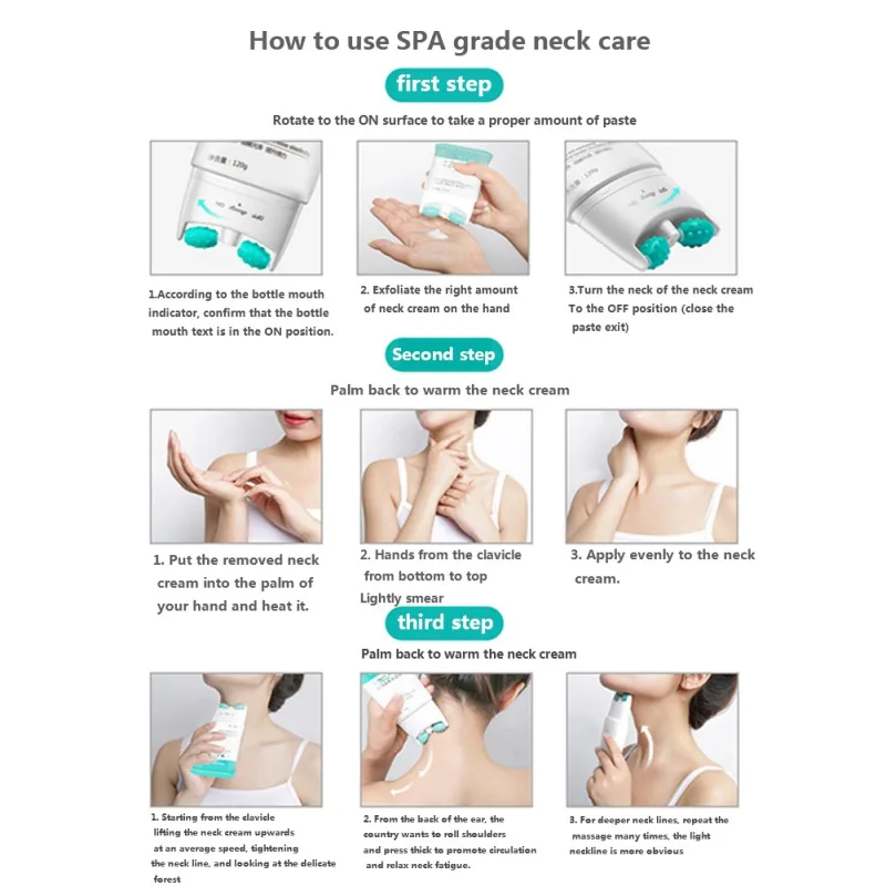 Double Roller V-shaped Neck Cream Moisturizing Smooth Fine Lines Firming Skin Neck Care Cream