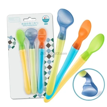 

3Pcs/lot Temperature Sensing Spoon for Baby Safety Infant Feeding Spoons Kids Children Boy Girl Toddler Flatware
