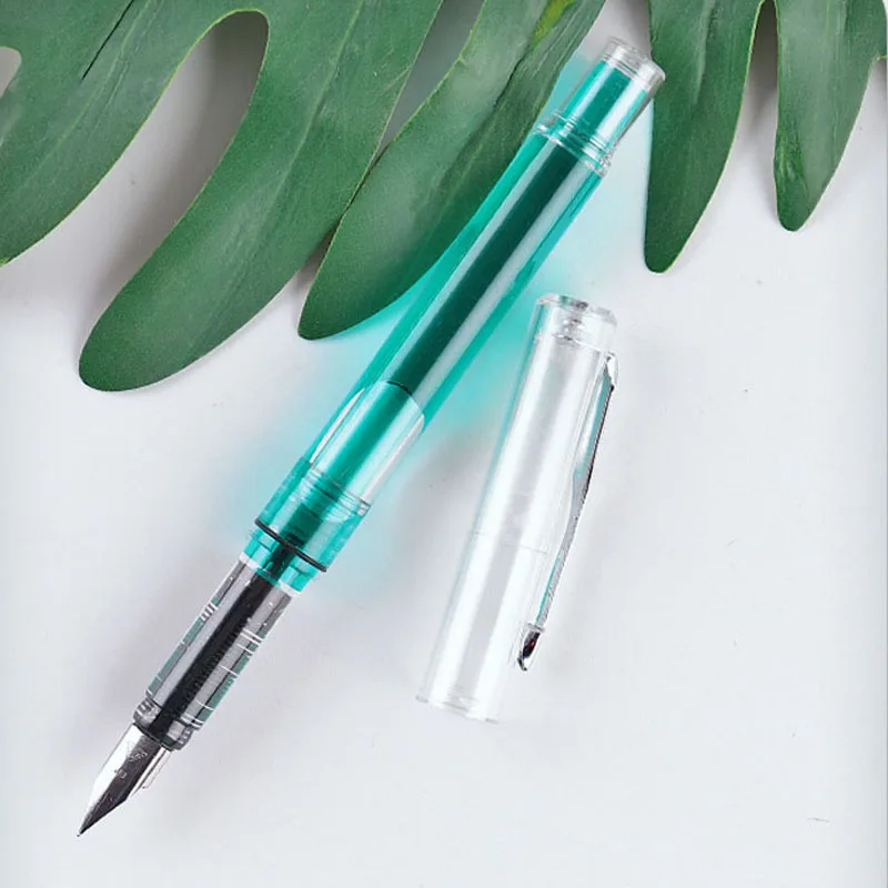 

Transparent ink Fountain Pen Large-Capacity Ink Storing Fine EF/F Nib Writing Calligraphy pens for school stationery