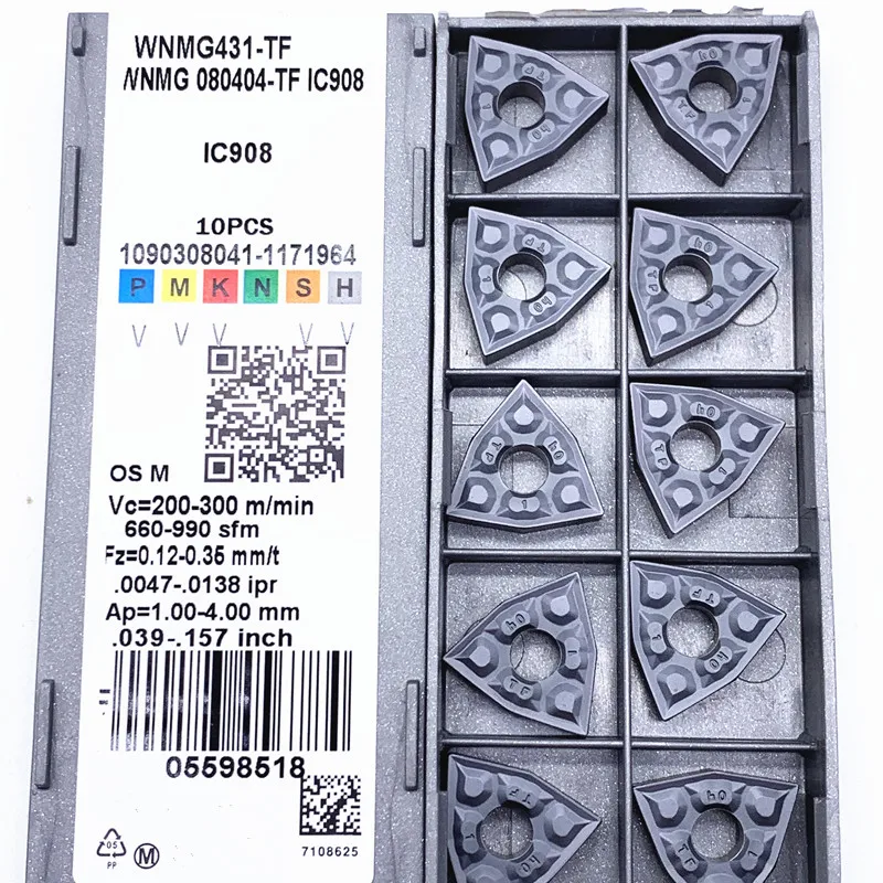 

10pcs WNMG080404 TF IC907 IC908 WNMG431 External Turning Tool Carbide inserts Lathe cutter Cutting Tool CNC Tools