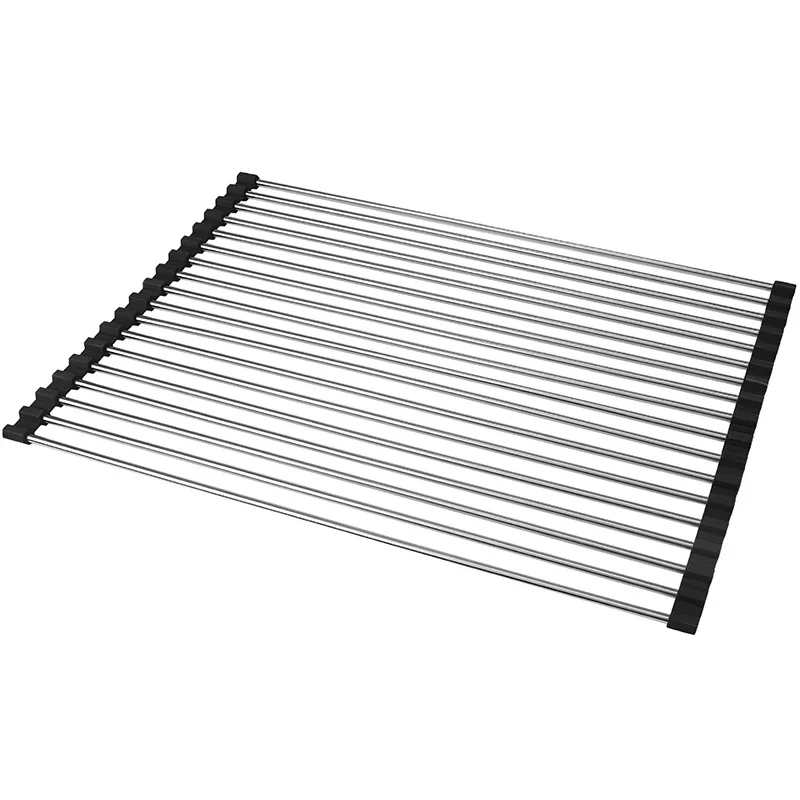 

Japan Creative-Silica Gel Water Draining Storage Shelf 304 Stainless Steel Kitchen Sink Draining Shelf Foldable Wholesale