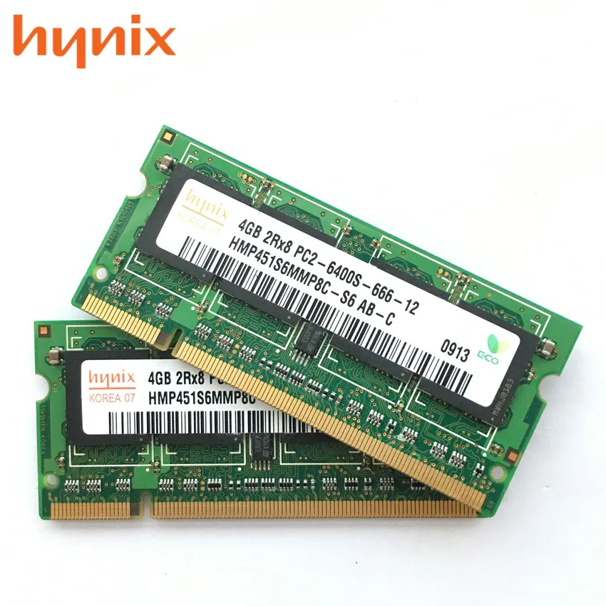 Оперативная память Hynix для ноутбука DDR2 4 Гб 800 МГц 4G 6400S 200 контактный с процессором