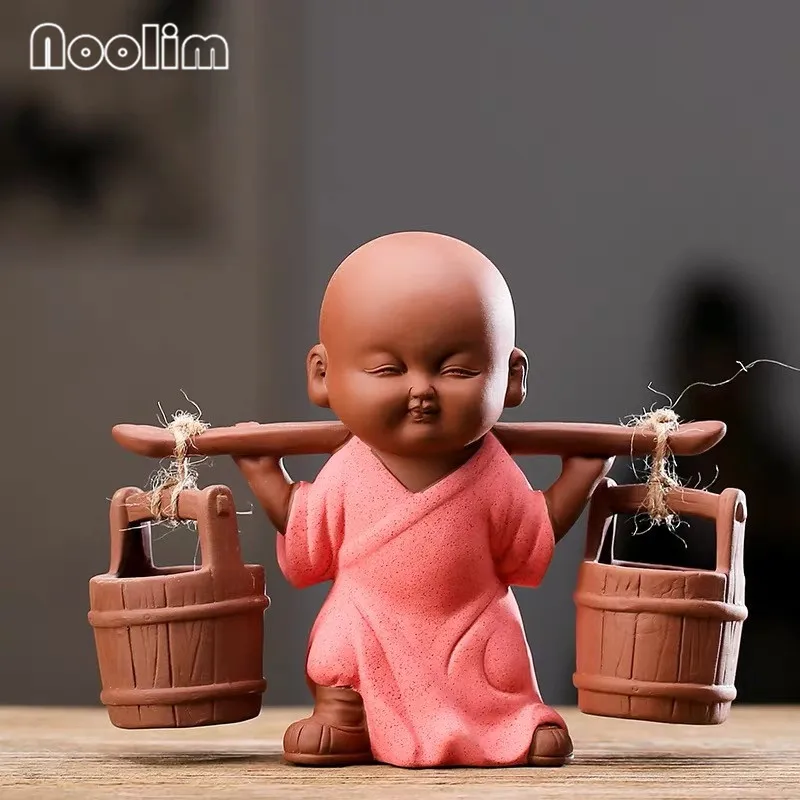Креативная фиолетовая глина Прекрасный маленький монах сбор воды чай домашнее животное украшения бутик маленький Scindapsus ваза Чайный домик украшение дома