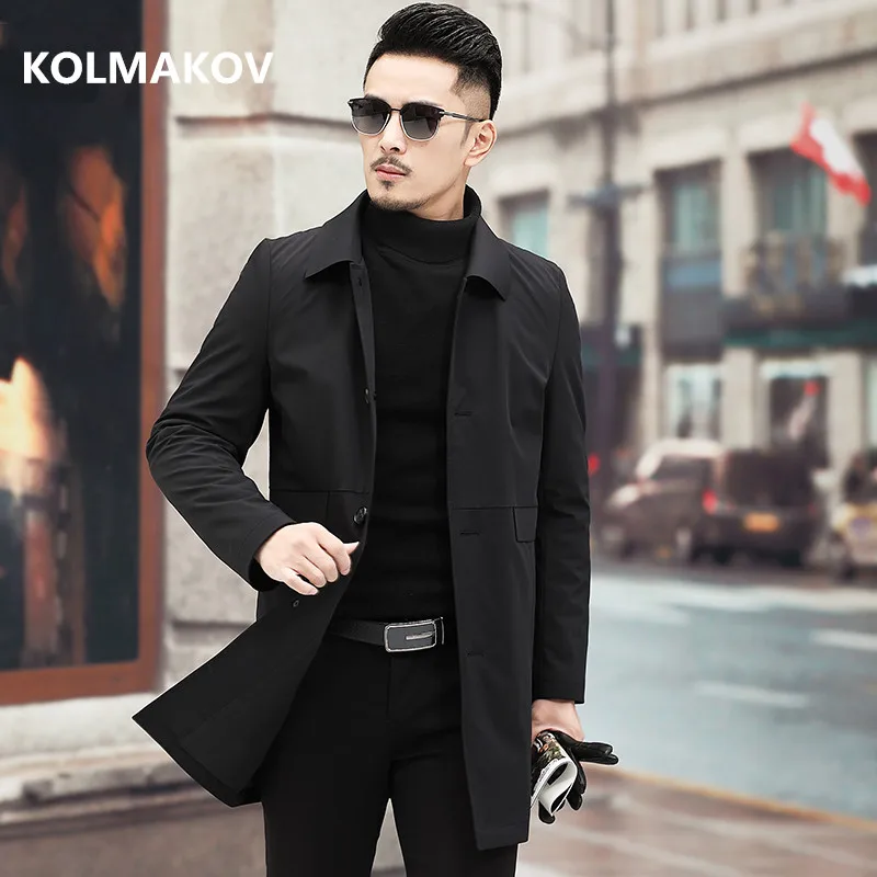

2019 Autumn Trench coat men High quality windbreaker coat Men's Business single-breasted jacket Jacket Casual Overcoat M-3XL