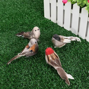 

12 Pcs colorful Artificial Feather Bird Decor Craft Wedding birds Ornament Bird Adornment 3D Foam Fake bird Christmas Decoration