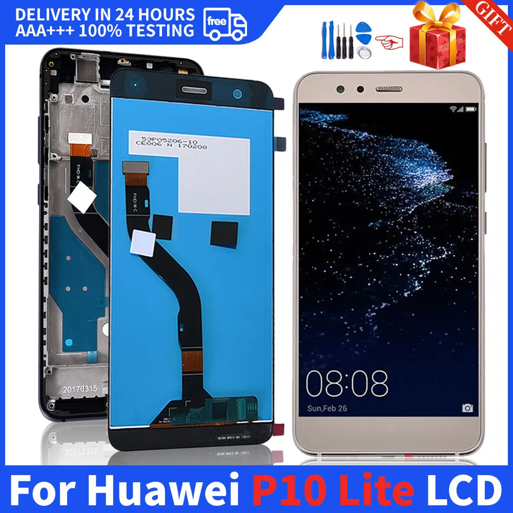 Оригинальный ЖК-дисплей для Huawei P10 Lite сенсорный экран с рамкой LX2J LX2 LX1A L03T LX3