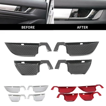 

4PCS Car Inner Door Handle Bowl Cover Trim Cap For Honda Accord 2018 2019 Carbon Fiber ABS Decoration Sticker Interior Styling