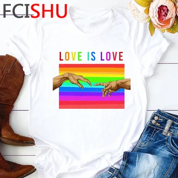 

Lgbt Rainbow Funny Cartoon T Shirt Men Harajuku Lesbian 90s T-shirt Gay Pride Graphic Hip Hop Tshirt Streetwear Top Tees Male