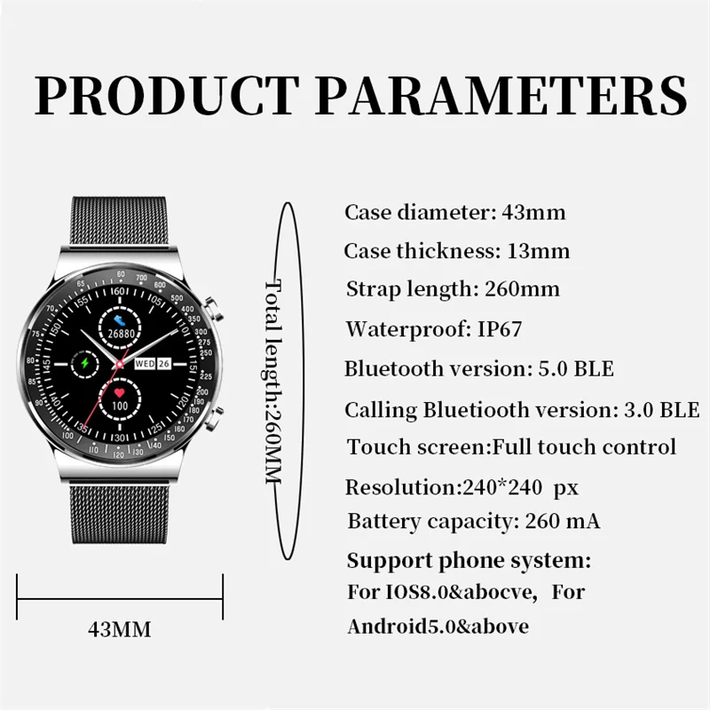 2021 ο Bluetoth ȭ Ʈ ġ  ü ġ ũ Ͻ  ð  ƮϽ  ڵ  ڸ Smartwatch