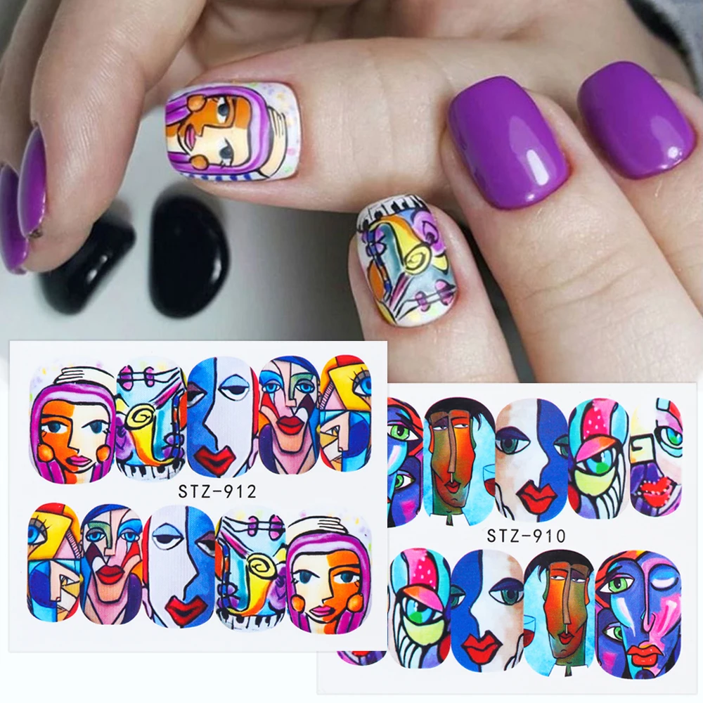 16 шт. абстрактные наклейки на лицо для ногтей красные губы сексуальная девушка