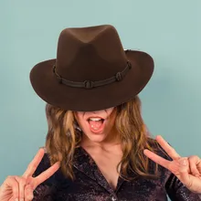 Однотонная ковбойская шляпа, мужская Ковбойская шляпа в западном стиле, женская зимняя ковбойская шляпа с широкими полями, ковбойская шляпа, Классическая ковбойская шляпа в стиле Cattleman, De8