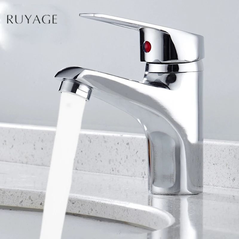 RUYAGE Bathroom Basin Faucet Chrome Single Handle Kitchen Tap Mixer Hot and Cold Water Hose Accessory | Обустройство дома