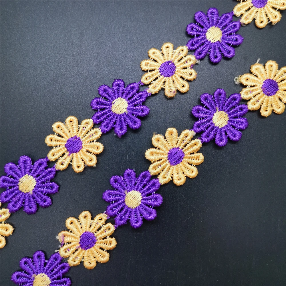 lace garment accessories lace sewing supplies lace accessories lace sewing accessories clothing accessories clothing craft accessories DIY 1 Yards Colour Embroidered Lace Trim Flower Applique Sewing Clothing Accessories