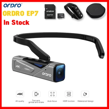 ORDRO-cámara de vídeo EP7 4K 60fps, videocámara de primera persona con Control por aplicación, manos libres, autoenfoque con Control remoto