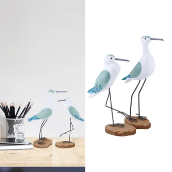 

2pcs Home Simulation Bird Seagull Decor Desktop Ornament Seagull Statue