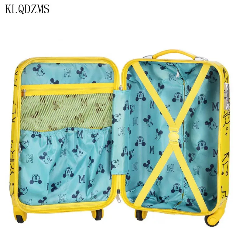 KLQDZMS мультфильм мышь 20 дюймов прокатки багаж Спиннер бренд путешествия чемодан на колесах унисекс чемодан