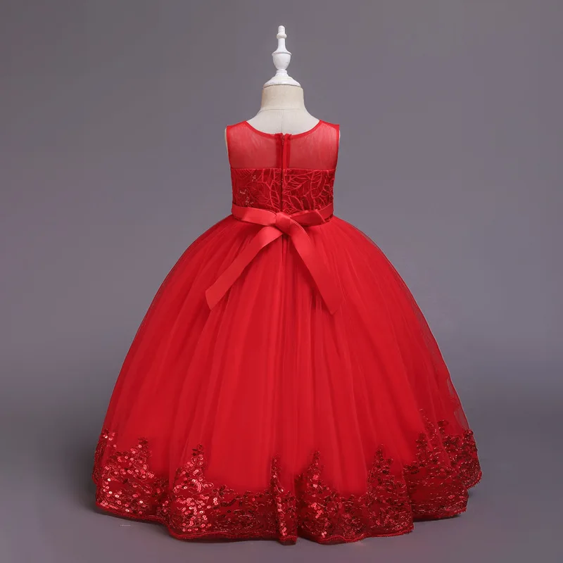 Новое кружевное платье принцессы Детское платье с цветочной вышивкой для девочек, винтажные Детские платья для свадебной вечеринки, классическое бальное платье, 14 лет
