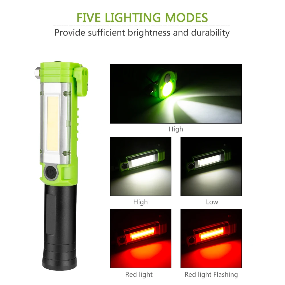 

Multifunctional LED Flashlight 3*AA battery Powered XPE Torch COB Light design Flashlight Tail Magnet WorkLight