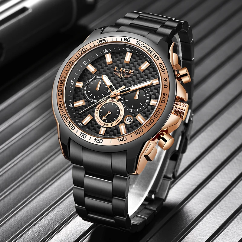 LIGE 2020 New Fashion Watch Men Watches Top Brand Luxury Sport Clock Man Military Chronograph Quartz Watch Men Relogio Masculino