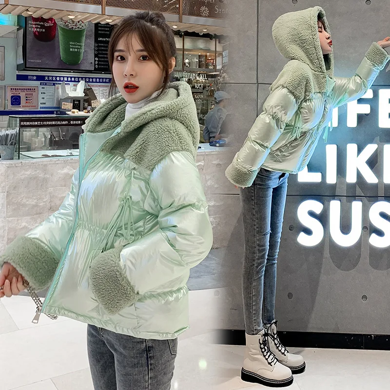 

Cotton Coat Women's 2019 New Year-Korean-style Autumn And Winter Students down Coat Bright Surface Thick Even Take Coat Women's