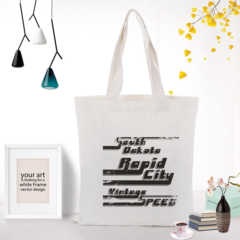 Текстовый тип сумки холст ежедневное использование хозяйственная сумка текст DIY сумка на заказ Печать Логотип эко экологическая многоразовая утилизация