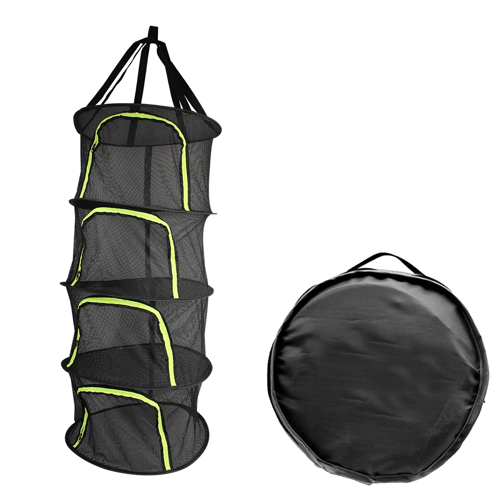 Dryer Bag Mesh Herbs Drying Net For Plants Flowers Beans Hanging Basket Organizer 4 Layers Folding Dry Rack 6