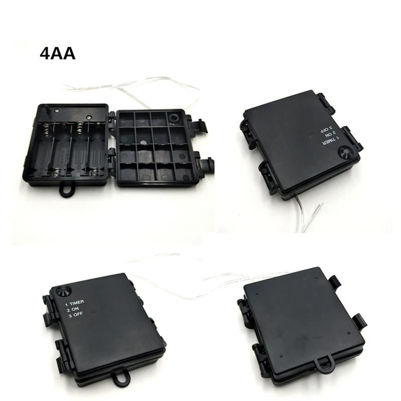 20개/세트 2x 3x 4x 6x 1.5V AA 배터리 홀더 보관함 ON/OFF 타이머 방수 방진 배터리 케이스 쉘 (전선 포함)