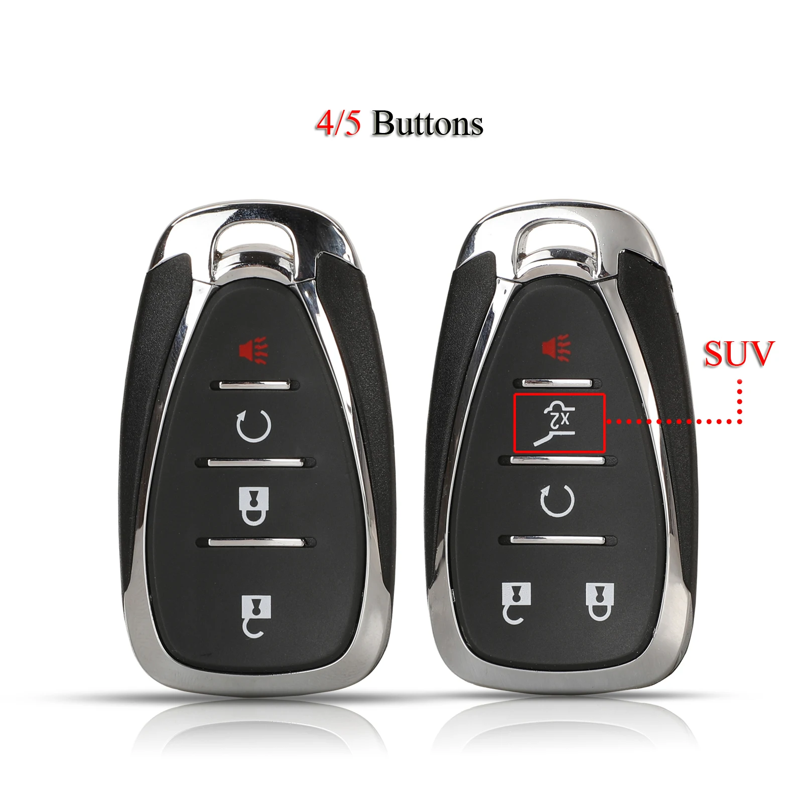

jingyuqin Remote Smart Car Key Shell For Chevrolet Cruze Malibu Camaro 4/5Buttons With Uncut Key Blade Case Cover Replacement