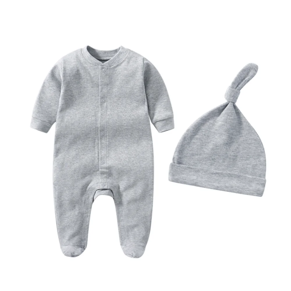 Personalized Name Newborn Outfit with Hat Clothes Set Custom Baby One Piece Bodysuit Baby Shower Coming Home Long Sleeve Outfit 3