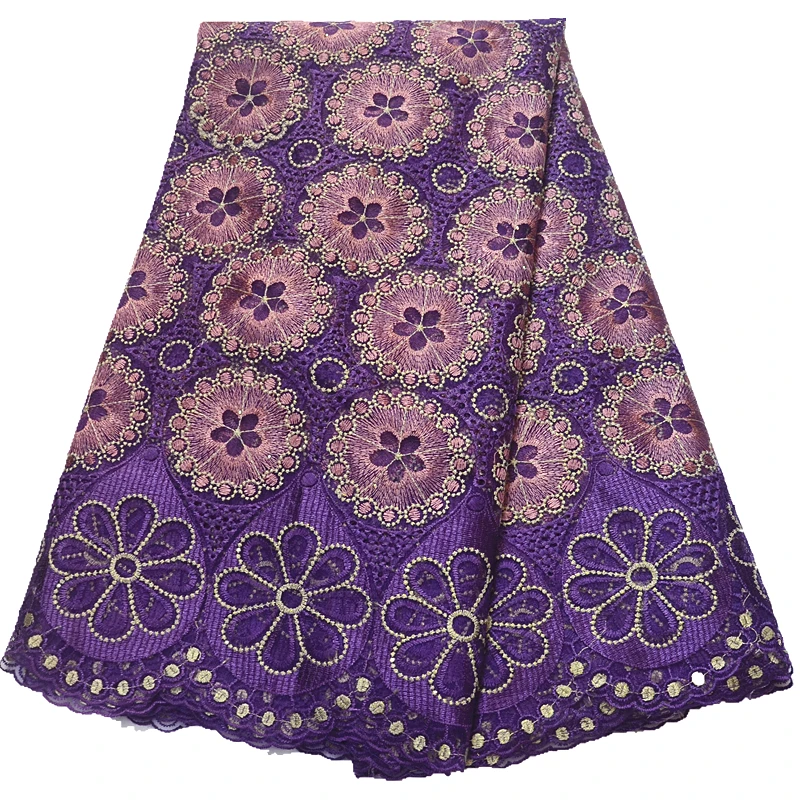 Новейшая стильная фиолетовая африканская кружевная ткань драгоценные камни высокого качества с вышивкой нигерийская кружевная ткань для женщин французское клетчатое кружево ткань для вечерние платья