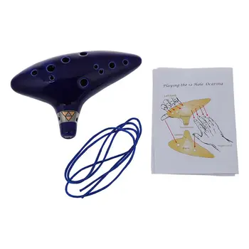 

ABLD-12 Hole Ocarina Ceramic Alto C Legend of Zelda Ocarina Flute Blue Instrument