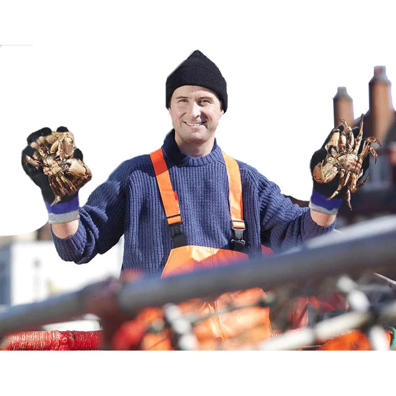 TOWA рабочие перчатки анти-скольжение крой; износостойкая Нескользящая покрытие защитные перчатки для рыбалки ловить рыбу Краб Омар