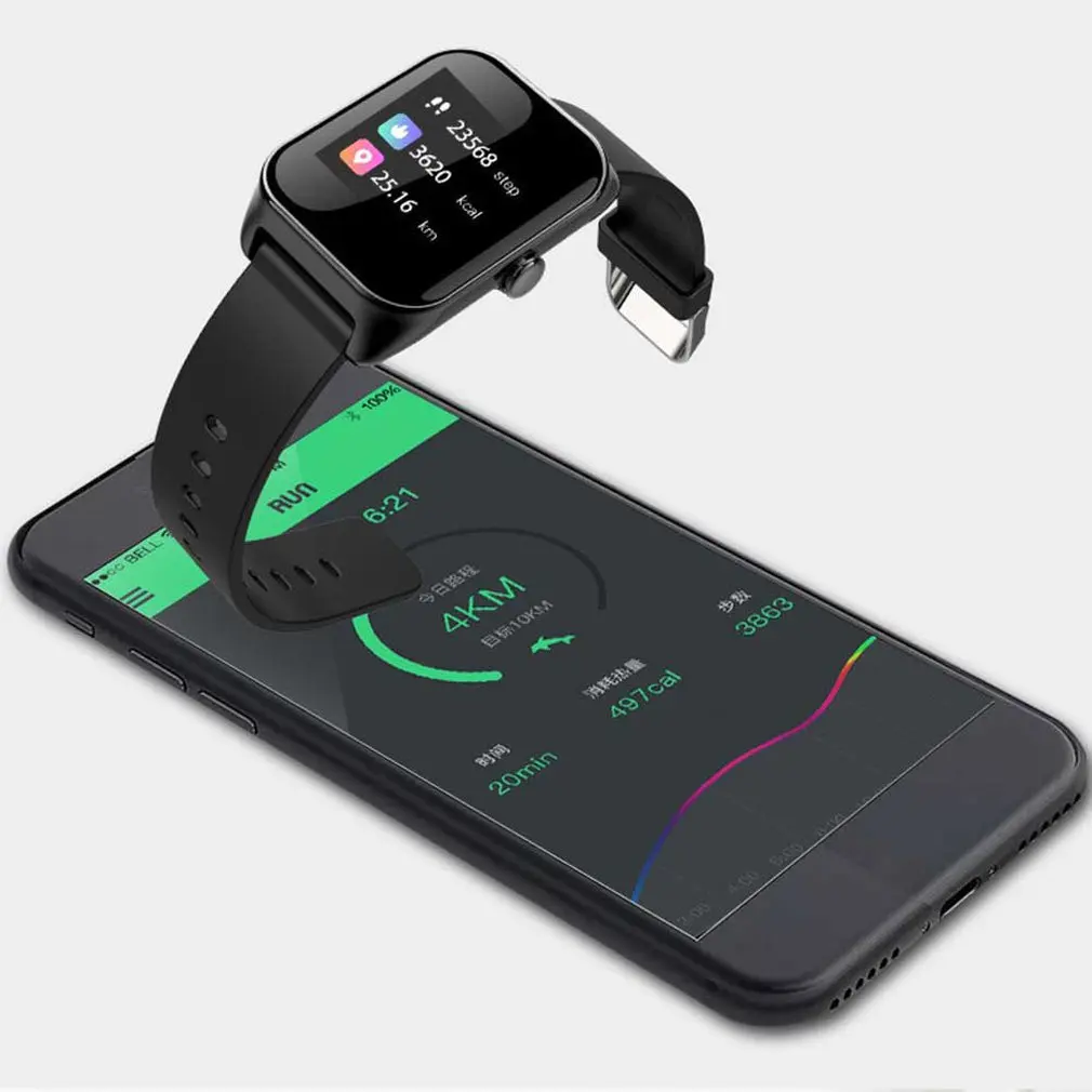 B38 Smart Bracelet 1.3-Inch Large Color Screen Blood Pressure Heart Rate Oxygen Information Remind Remote Control