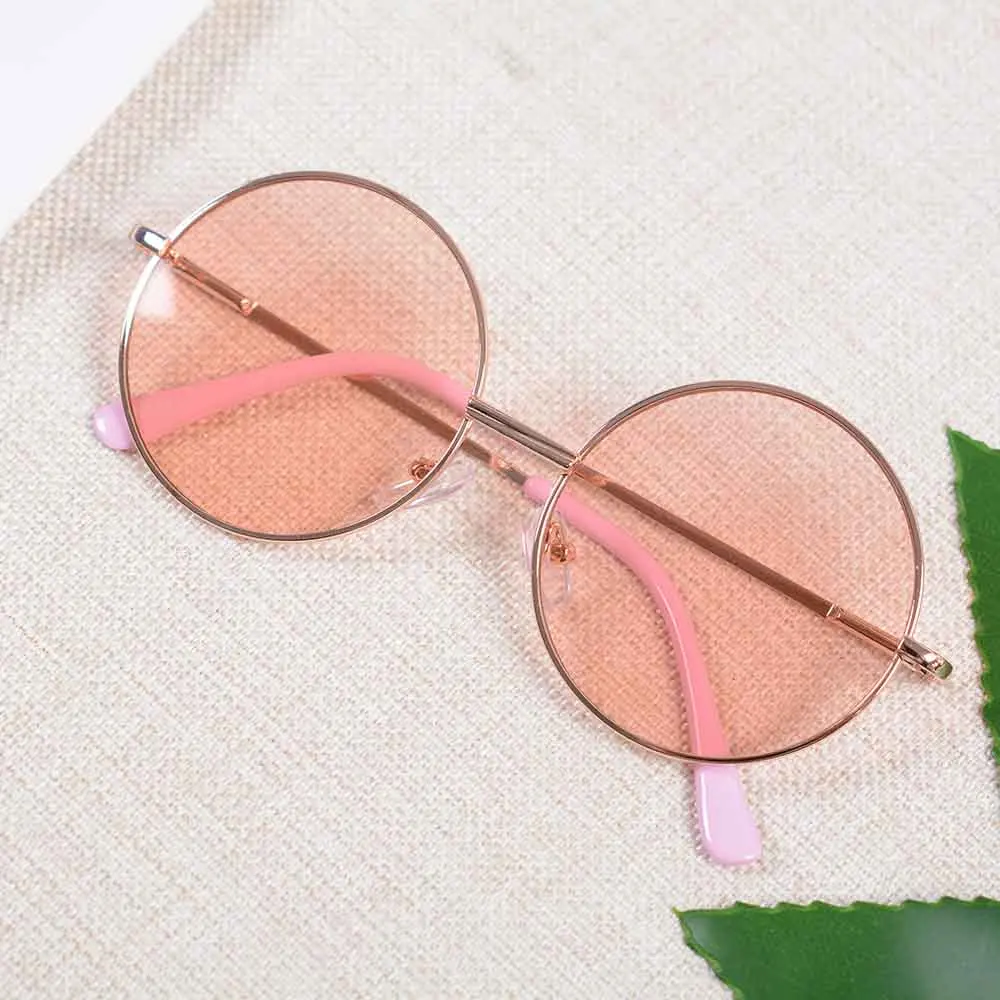 1pcs New Retro Glasses Round Frame Kids Sunglasses Baby Wild British Style Metal Sunglasses 2022 New Years Gift For Children blue light blockers