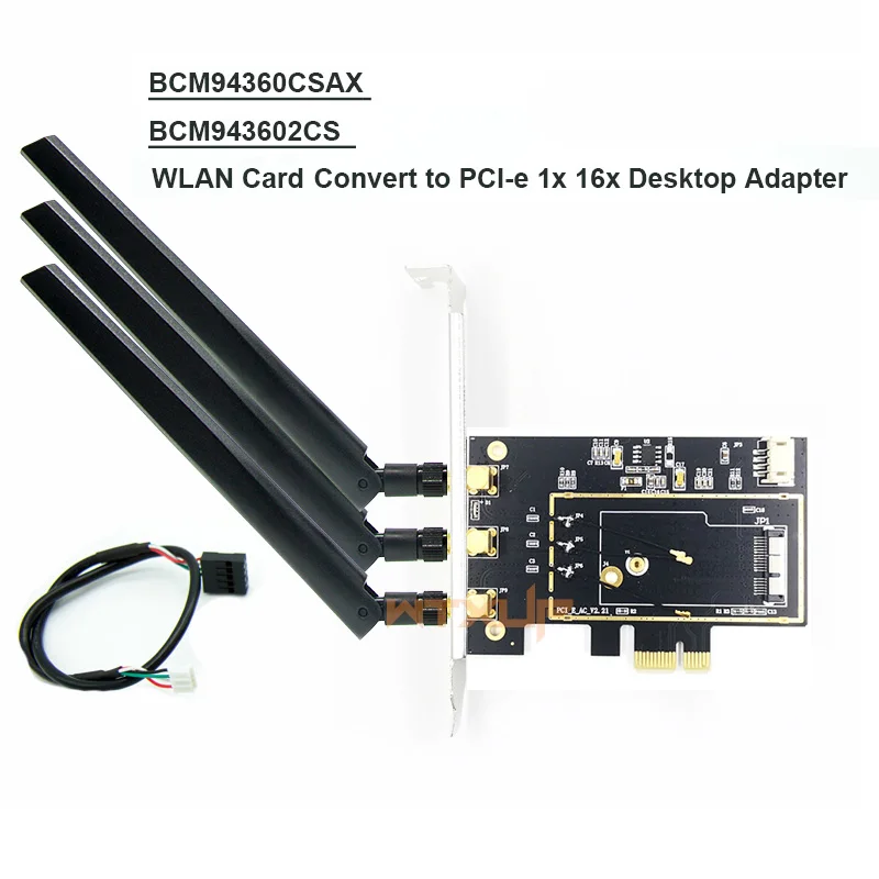 BCM94360CSAX BCM943602CS Bcm94331CSAX desktop PCI e PCIE 1x 16x PC wifi + bluetooth адаптер конвертер для WLAN карты