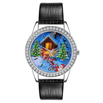 

Christmas Gift Printed Bracelet Watch Women's Dial Belt Inlaid With Diamond Digital Scale watch for women 2020 Women's Quartz