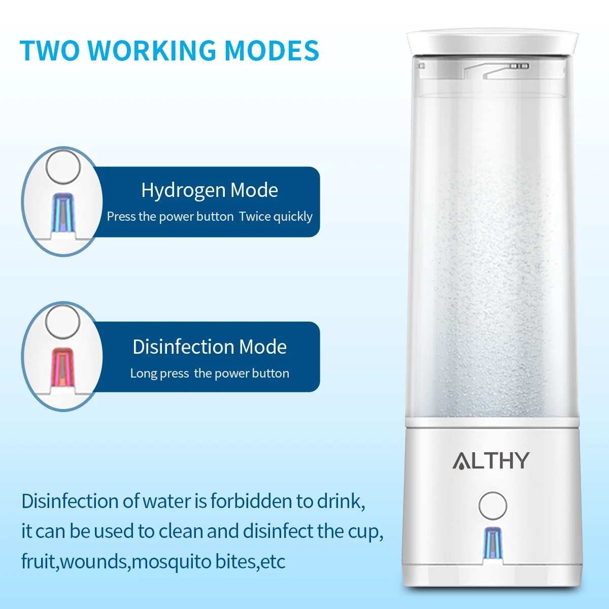 Preise ALTHY SPE PEM Wasserstoff Reiche Wasser Generator Flasche lonizer H2 Maker Elektrolyse Tasse Anti Aging Tragbare USB Aufladbare