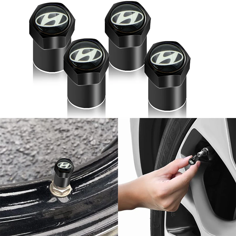 

Black Car Wheel Tire Valve Core Cover Cap for Hyundais Santa Fe Sonata Solaris Azera Creta I30 Ix25 Tucson IX35 Auto Accessories