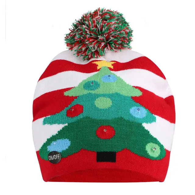 red and white striped wooly hat