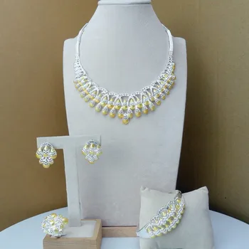 

Yuminglai African Fashion Jewelry 24k Dubai Gold Jewelry Sets FHK7031