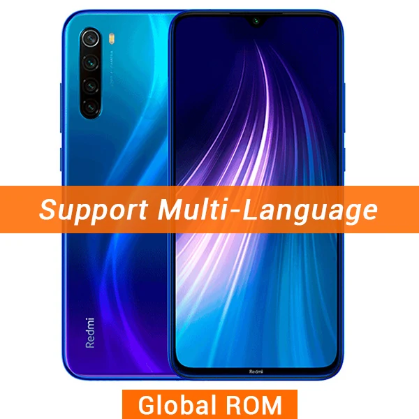 Global ROM Blue Мобильный телефон Xiaomi Redmi Note 8 с глобальной прошивкой, 4 Гб ОЗУ, 64 Гб ПЗУ, Восьмиядерный процессор Snapdragon 665, четырехъядерный процессор 48 МП, камера 6,3 дюйма, экран 4000 мАч - Цвет: Global ROM Blue